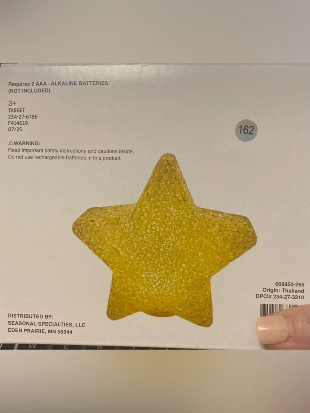 Novelty Light Warm White LED Star - Yellow